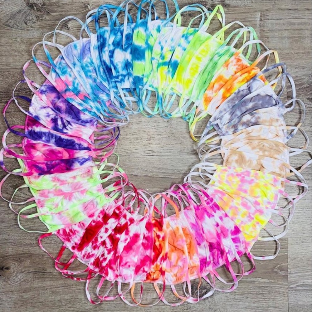 Color Dyed Tie Dye Cotton Masks